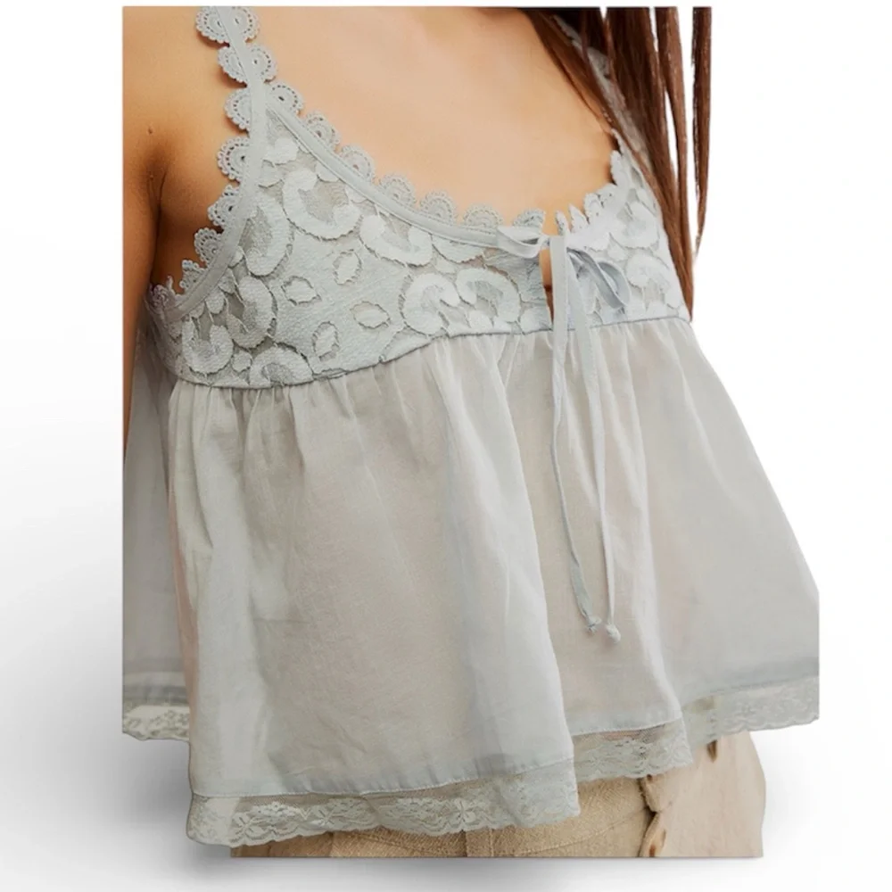 Free People Women's Stevie Lace-Trim Sleeveless Tank Top, Size LARGE - Picture 8 of 13